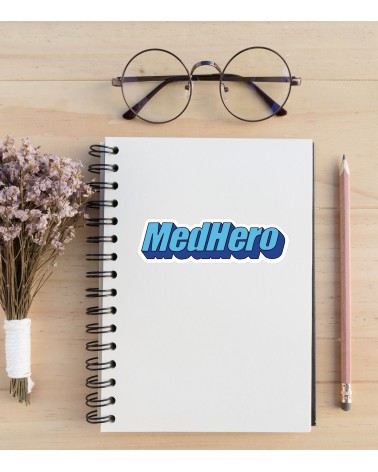 Medhero - naklejka niebieska